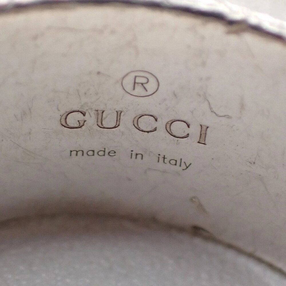 GUCCI G Logo Ring Silver 925 Size 21 Italy Accessory 07EG248 - Picture 10 of 12